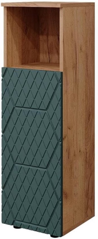 Badkamerkast zwart eiken met ribbelfront 180 L/R - Van Heck Badkamers