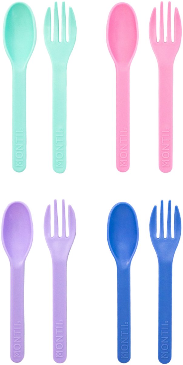 MontiiCo Out & About bestek set - 8-delig - BPA-vrij - lichtgewicht - Pastel