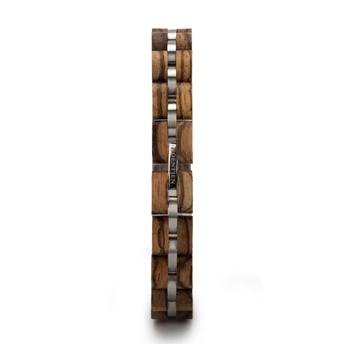 Hoentjen, houten armband - zebrano RVS, 12mm