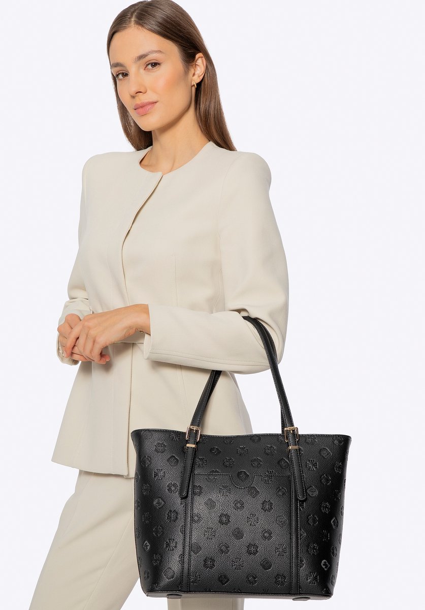 Wittchen - Dames Shopper Tas - Zwart - Imitatieleer - Embossing