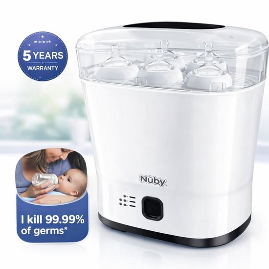 Nûby Flessen Sterilisator Elektrisch - Flessendroger Voor 5 Flessen - Baby Stoomsterilisator & Droogfunctie - Ook Voor Borstpompen, Spenen en Andere Voedingsaccessoires van Merkloos — afbeelding 2