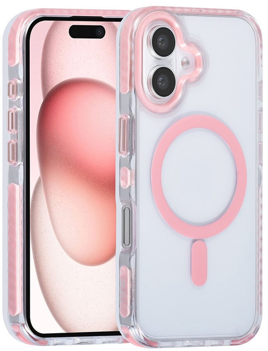 TUNIQ telefoonhoesje voor Apple iPhone 16 - Backcover met koord - Roze