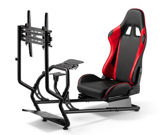 VDD Gaming - Racestoel - Race simulator - Sim Racing Cockpit - Racestoelen - Racing seat - Cockpit - Racing cockpit - Race simulator compleet - Race sim stoel - Cockpit Simulator - Volledig Verstelbaar - Met beeldscherm Bevestiging - Incl. Race stoel
