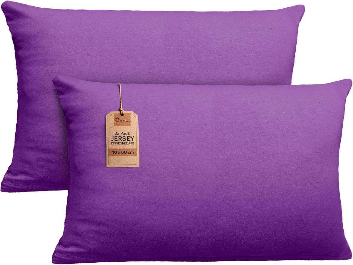 2-pack jersey kussensloop voor zijslapers – verschillende maten en kleuren – OEKO-TEX gecertificeerd (40 x 60 cm)
