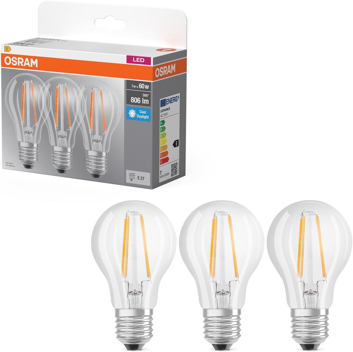 LED Lamp E27 Klassieke Vorm Koelwit Helder 6500K Vervanging Gloeilamp Lange Levensduur