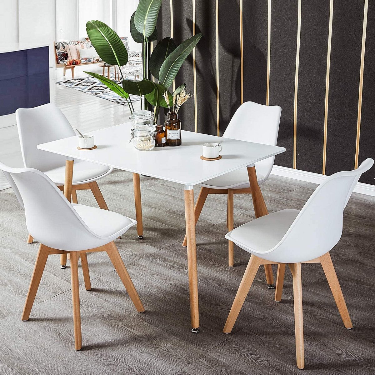 Eetkamerset Tafel met 4 Stoelen voor Keuken en Woonkamer - Scandinavisch Design