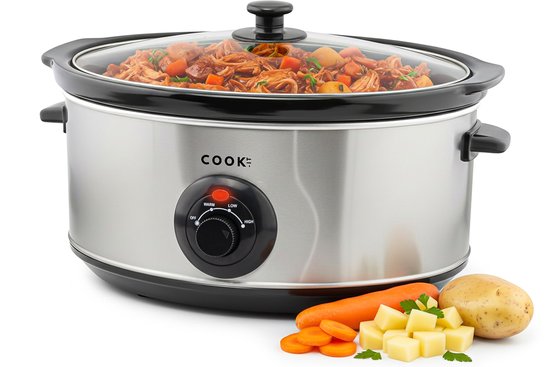 COOK-IT Slowcooker 6,5L RVS met Warmhoudfunctie