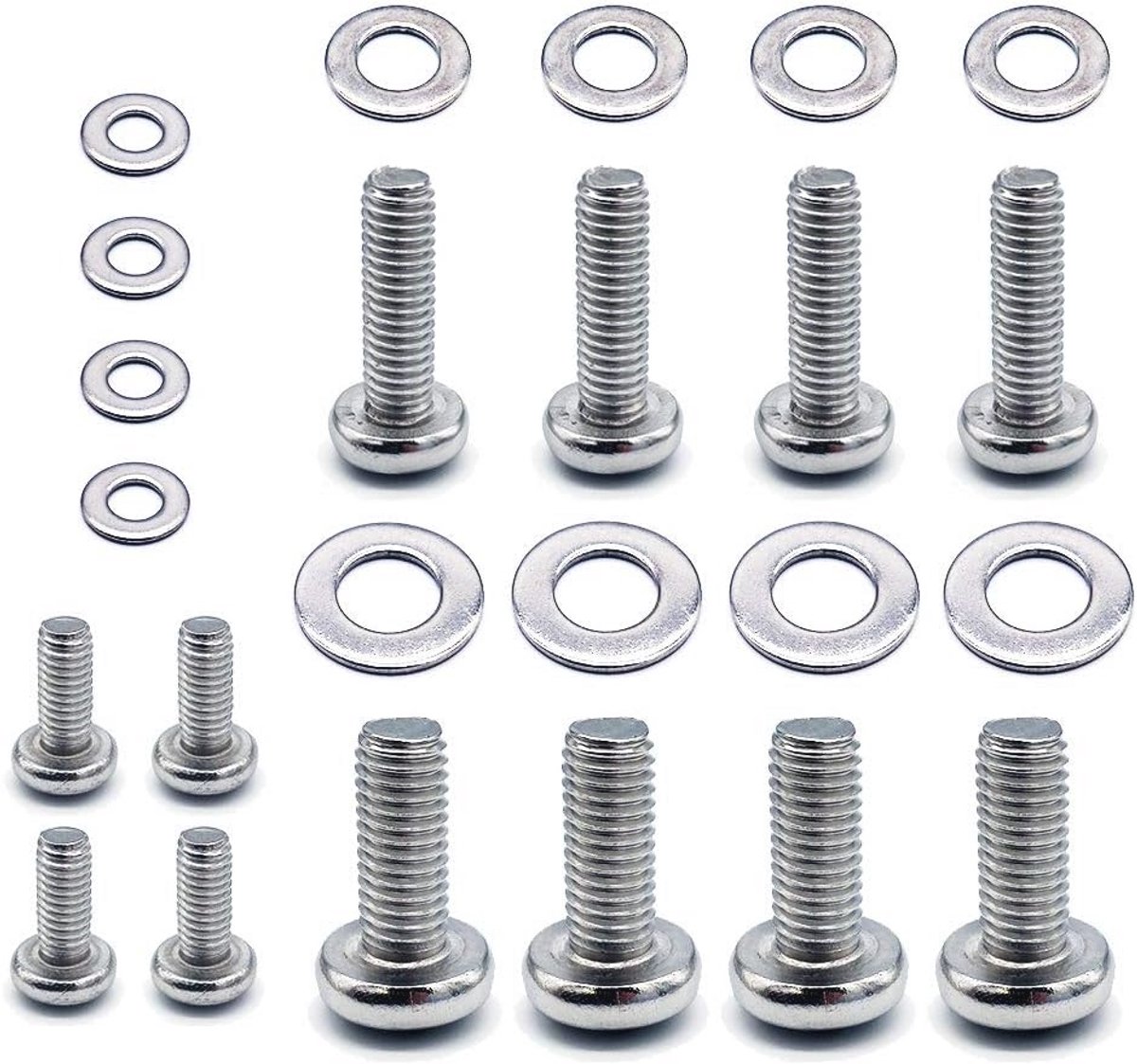 TV Bevestigingsschroeven Set - 24 Stuks RVS M4 M6 M8 voor Muurbevestiging