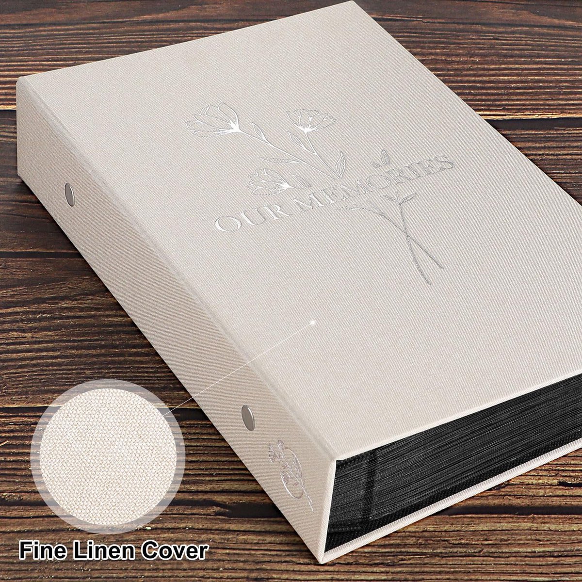 Candala fotoalbum met harde kaft – 15 cm, beige – luxe album voor je mooiste herinneringen