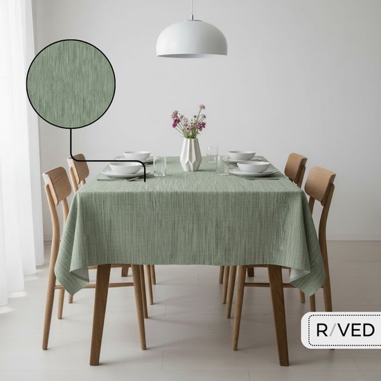 Nappe Raved Aspect Lin Vert 140 cm x 50 cm - PVC - Lavable