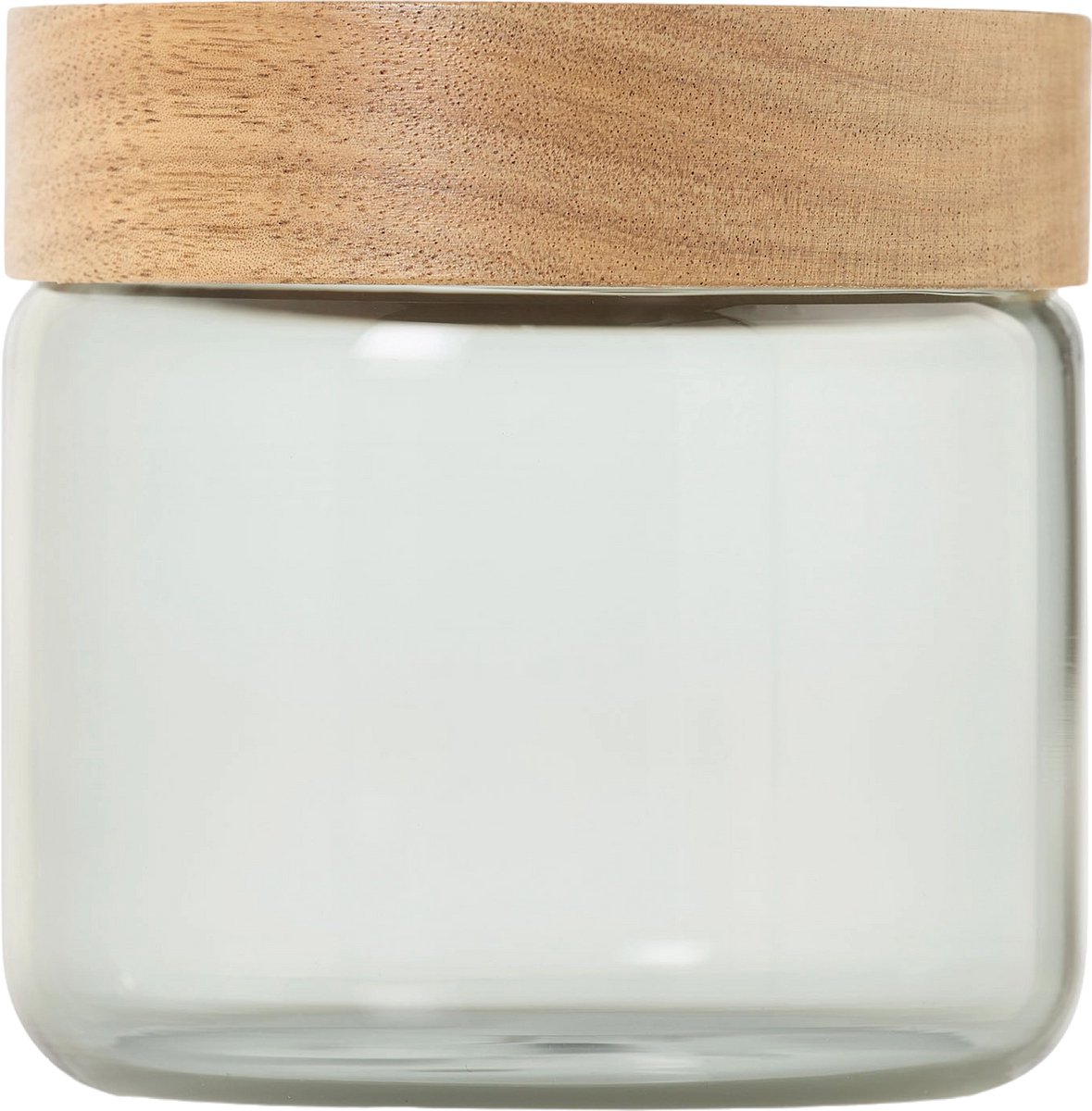 AdHoc PureJar Voorraadpot Glas met Deksel – 500 ml – Acaciahout & Glas – Grijs