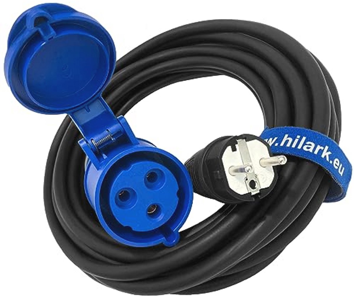 Industriële Verlengsnoer 3-polige CEE Stekker voor Camping, Auto, Caravan en Bouwplaats - 20 Meter