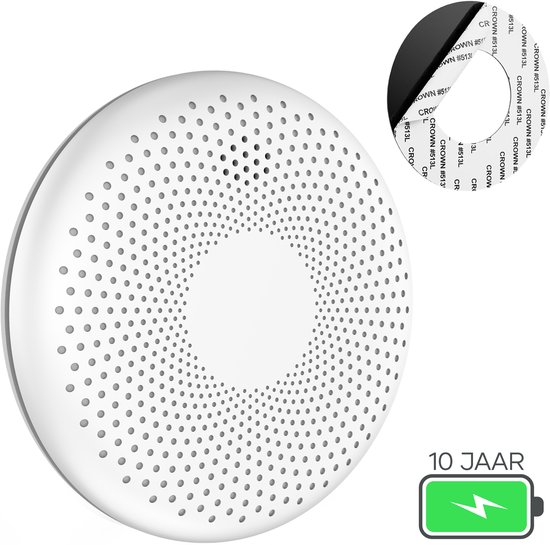 SAVS CS11 Combimelder - Rook en koolmonoxide - 10 Jaar batterij - Geen LED lampje - Rookmelder en koolmonoxidemelder met extra dun design - Rook én CO melder - Montage zonder boren
