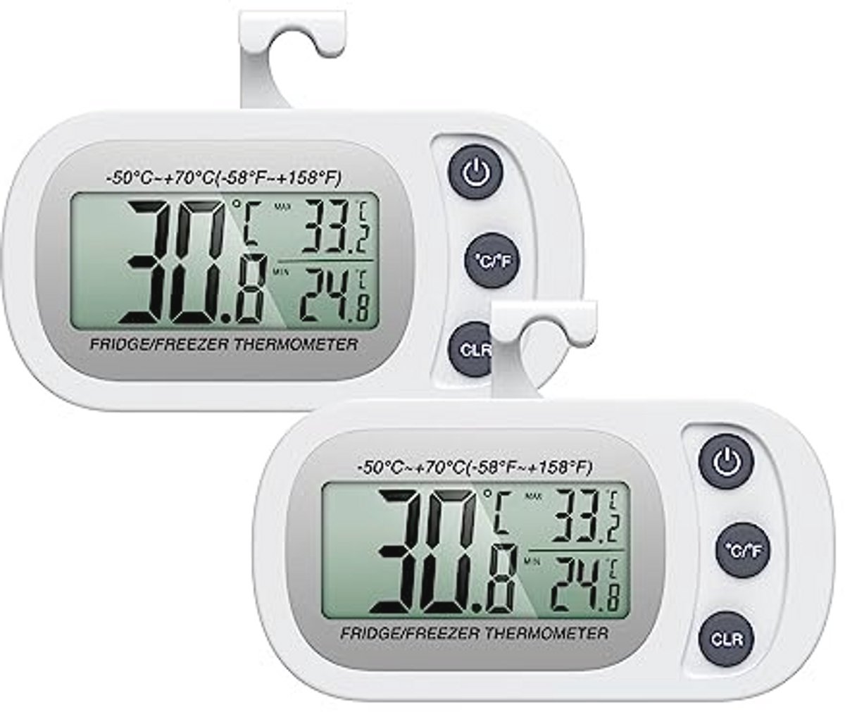 Digitale Koelkastthermometer met Magnetische Achterkant en Groot LCD-scherm - Voor Duidelijke Temperatuurweergave in Huizen, Restaurants en Cafés