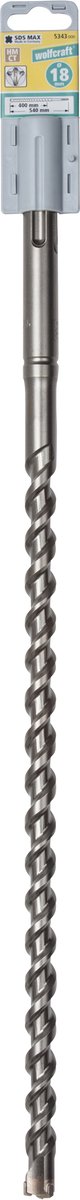 wolfcraft - Betonboor 18mm - SDS max - 540mm lang - Hardmetaal voor Beton boren - 5343000