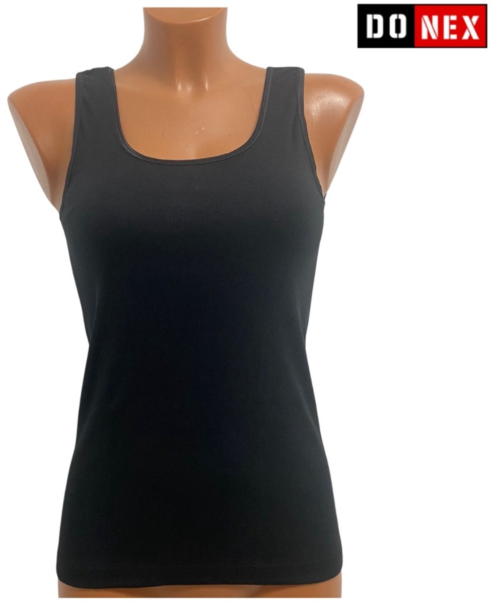 2 Pack Top kwaliteit dames hemd - 100% katoen - Zwart - Maat XL