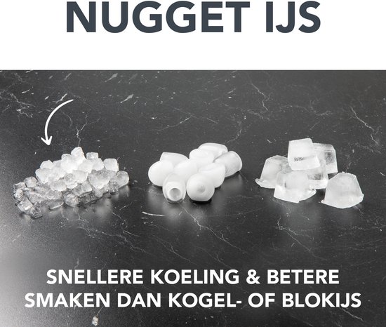 DOMO DO9286IB Nugget IJsblokjesmachine - 1,5L - Crushed Ice Maker met IJsschep - 15kg/24u - IJsblokjes in 6 min - Grijs/Zwart van Domo — afbeelding 5