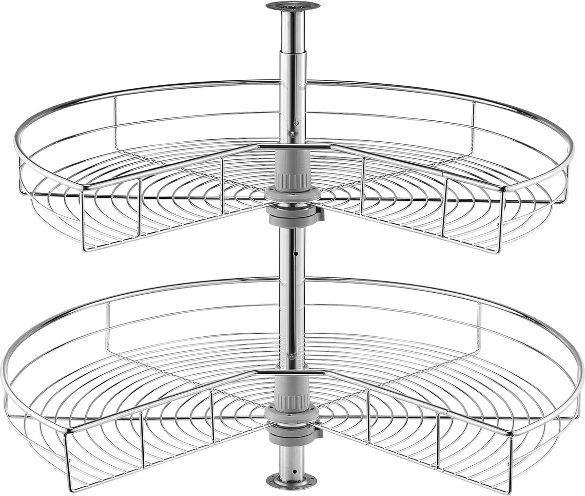VEVOR Niervormige Chroomhoekorganizer met 2 Niveaus Lazy Susan Kruidenrek