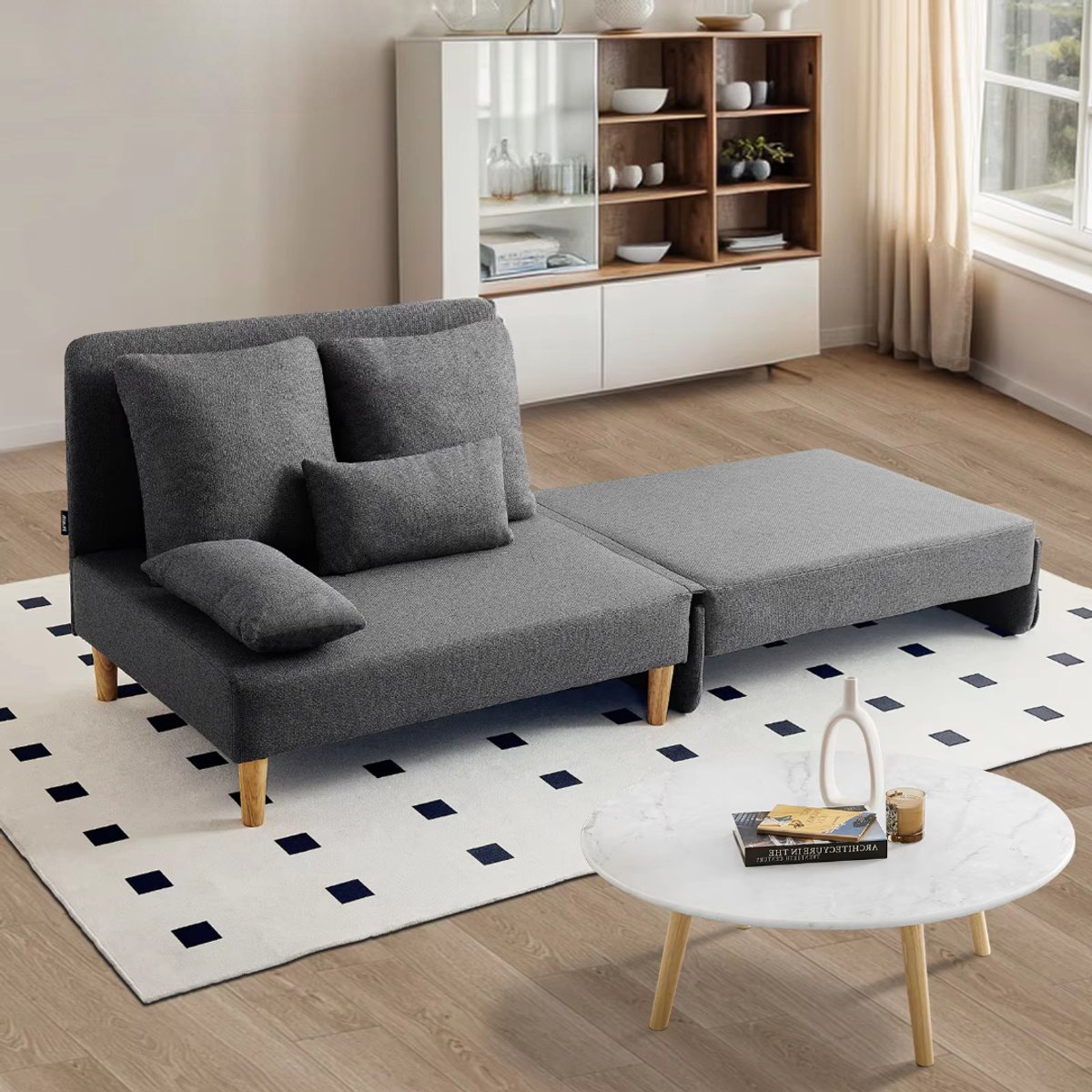 Slaapstoel - Uitklapbaar - Slaapbank - Logeerbed - Zetelbed - Slaapfauteuil - Vouwbed - Zeer comfortabel - Grijs