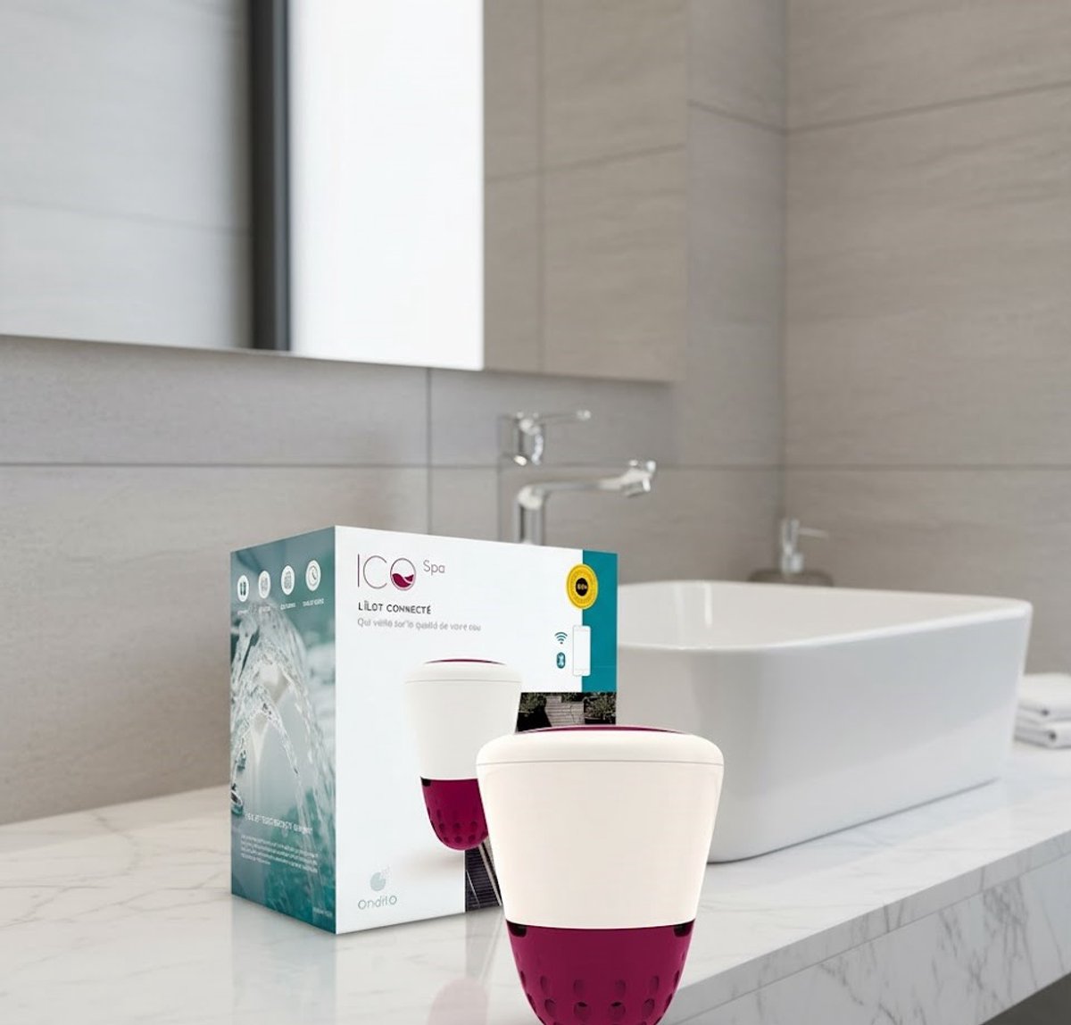 Intelligente Zout Spa Wateranalysator – Novihome Smart ICO Sensor voor Whirlpool & Jacuzzi – Smartphone Verbinding – Voorkom Waterschommelingen – Voor Alle Zoutspa's en Elektrolysers – Wit, Rond
