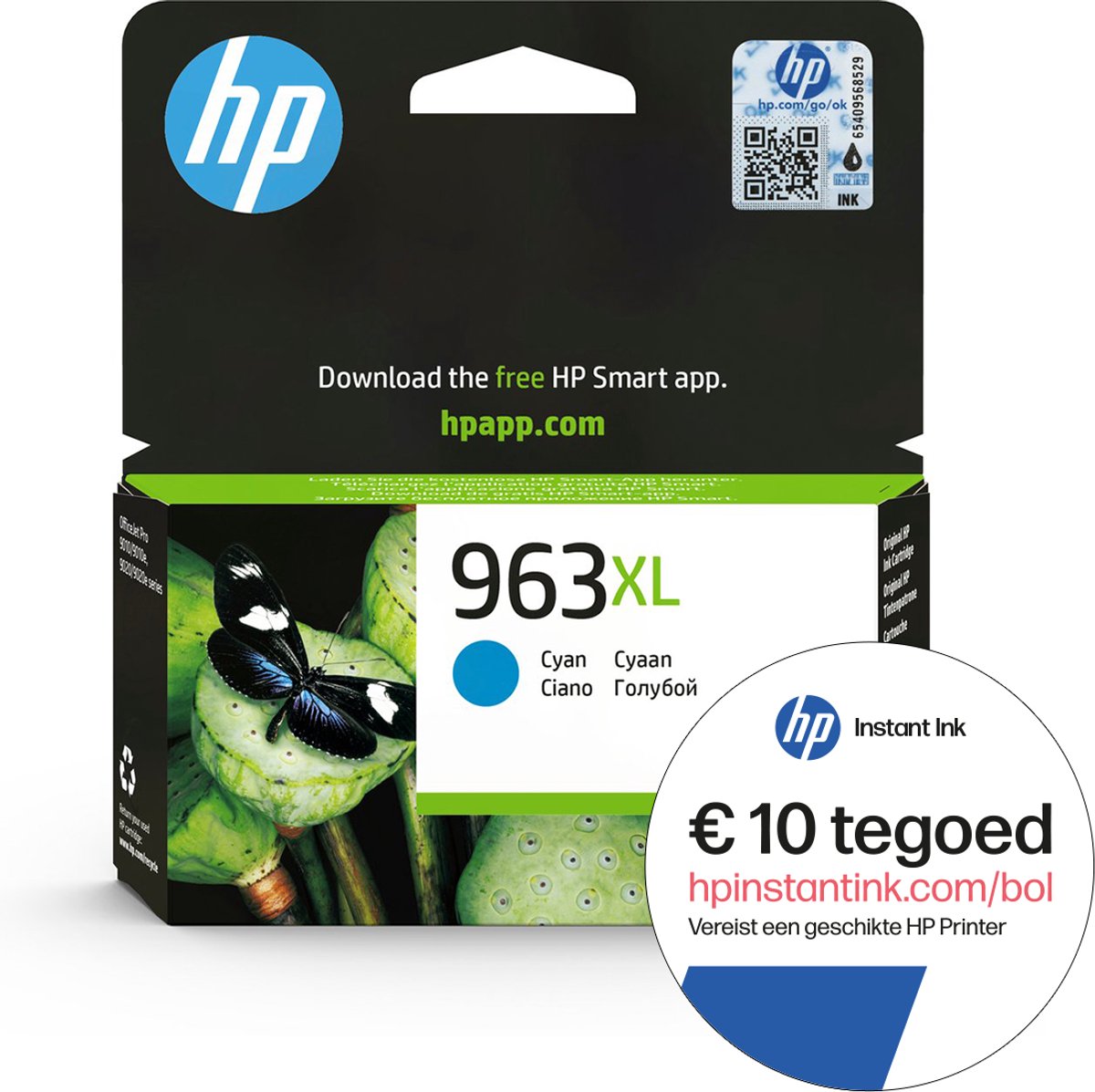 HP 963XL Inktcartridge Cyaan + Instant Ink tegoed