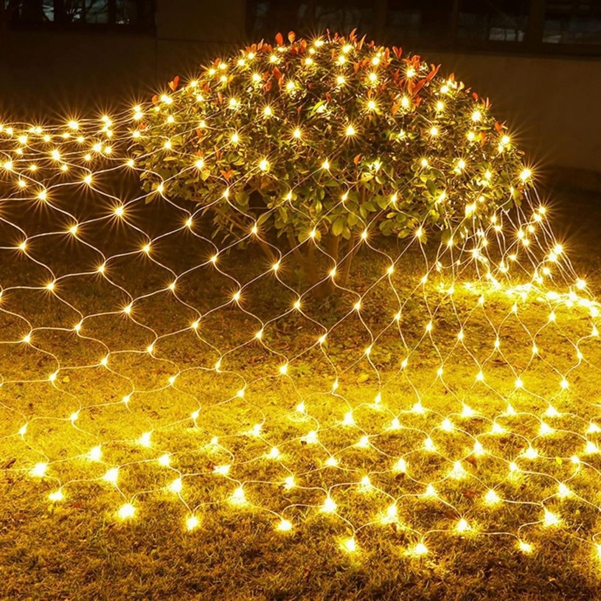 EXCITAT LED-lichtsnoer - Aansluitbaar op waterdichte lichtsnoeren - Geschikt voor binnen- en buitenfeestterrassen en tuindecoraties - Warm wit - 1.5*1.5m