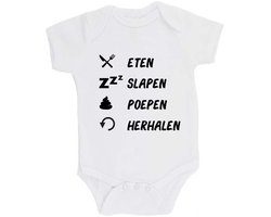 100% katoenen Romper bedrukt met grappige tekst Kado Cadeau Kraamkado Kraamcadeau 