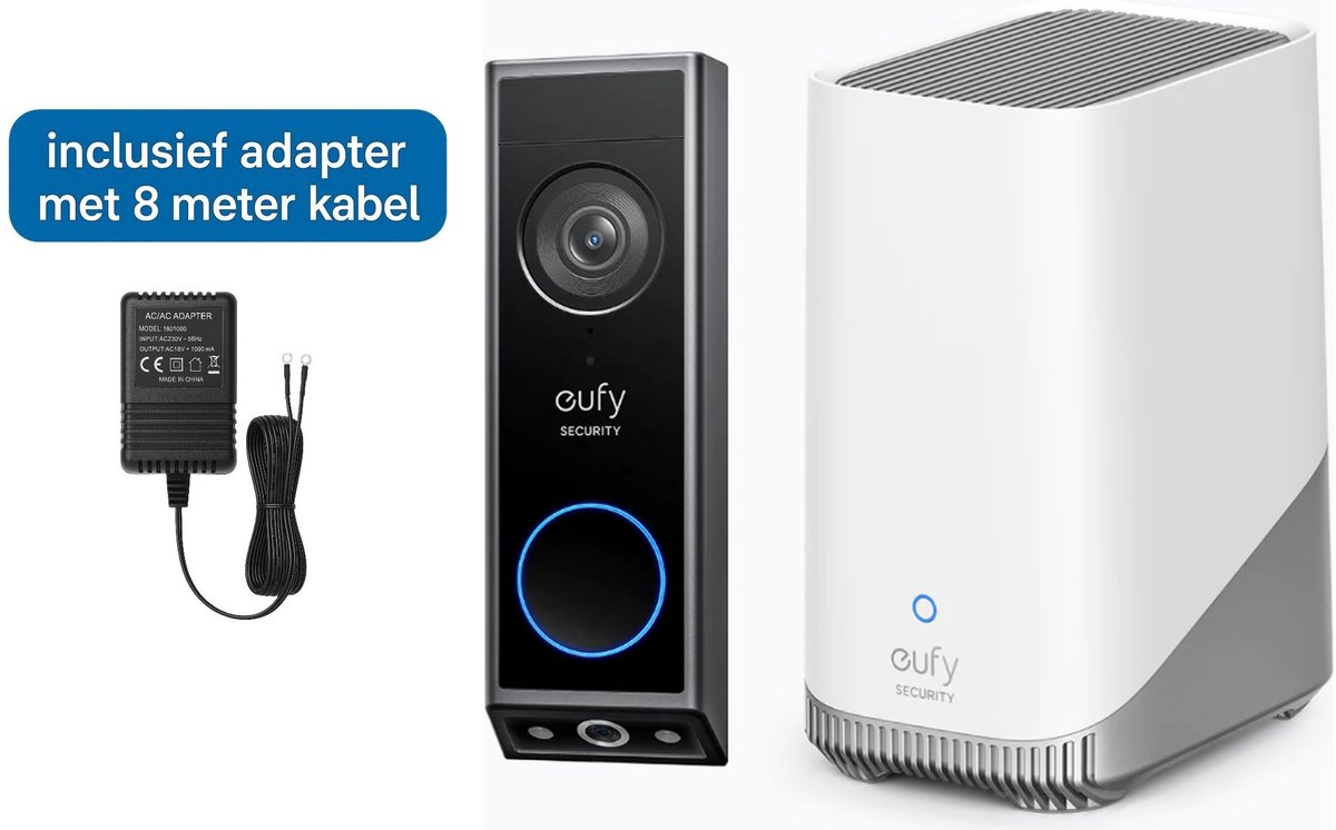 eufy Security E340 Video Deurbel + HomeBase 3 S380 - Video