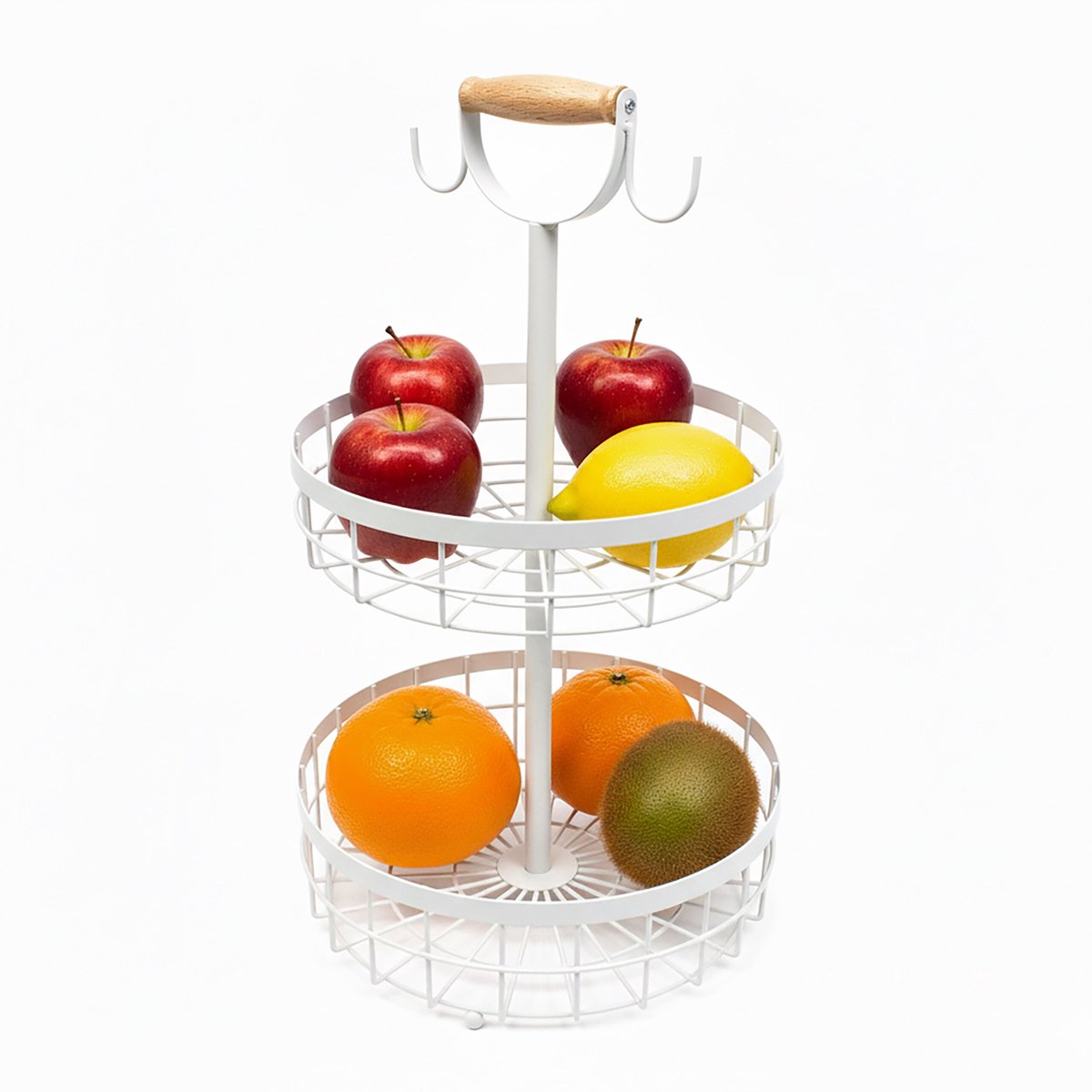 fruitmand-etagère-30x30x25 cm-wit-met 2 niveaus