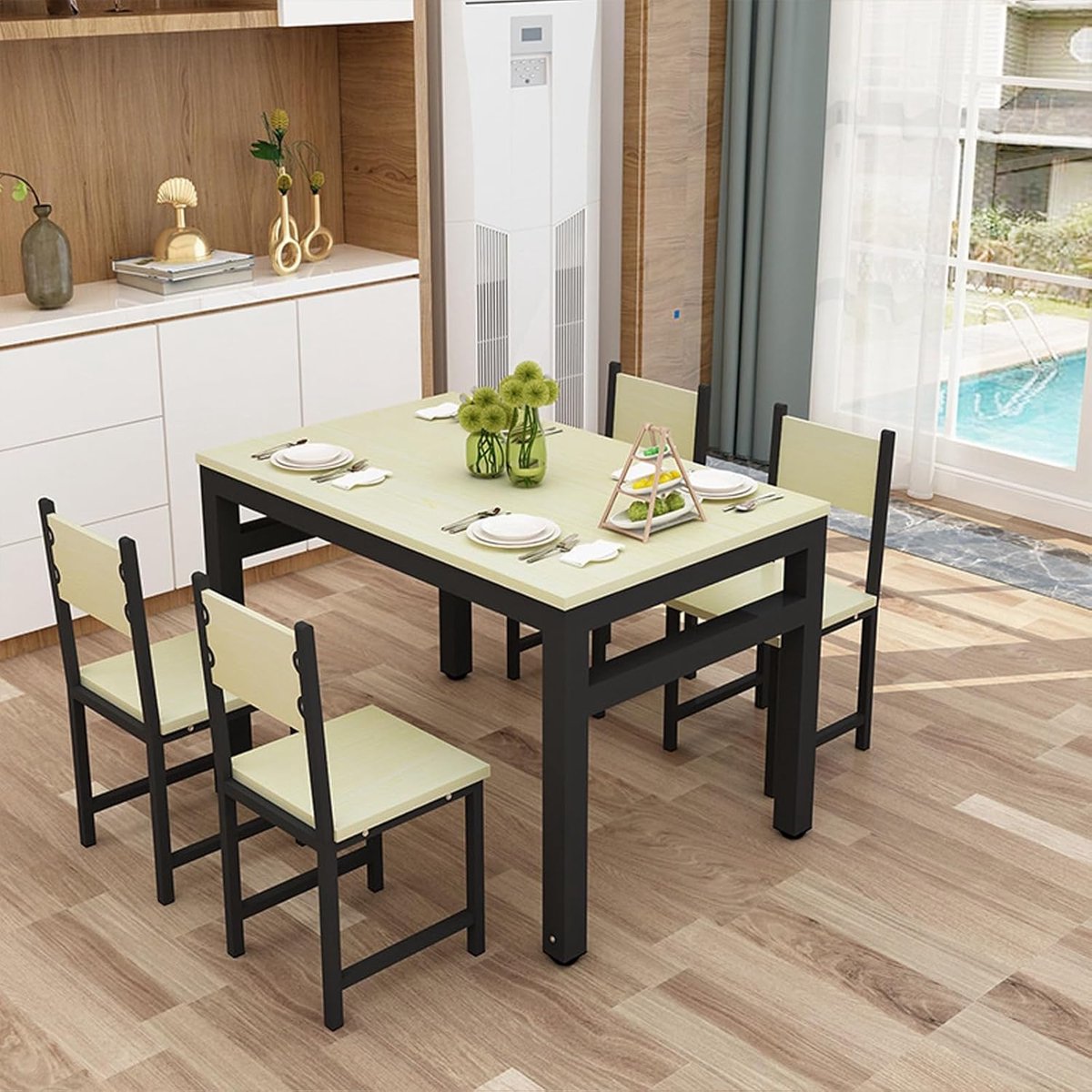 Siena Luxe Eettafelset voor 4 - 80x60x74 cm - Novihome