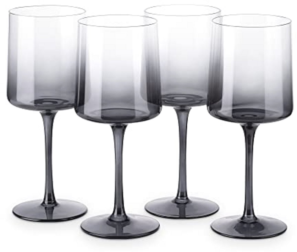 Set van 4 Elegante Grijze Wijnflessen - Ideaal voor Wijnen, Cocktails en Desserts