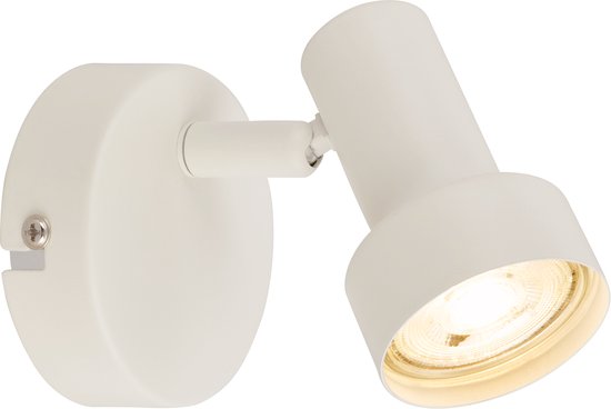Applique murale blanc mat avec douille GU10. Spot orientable.