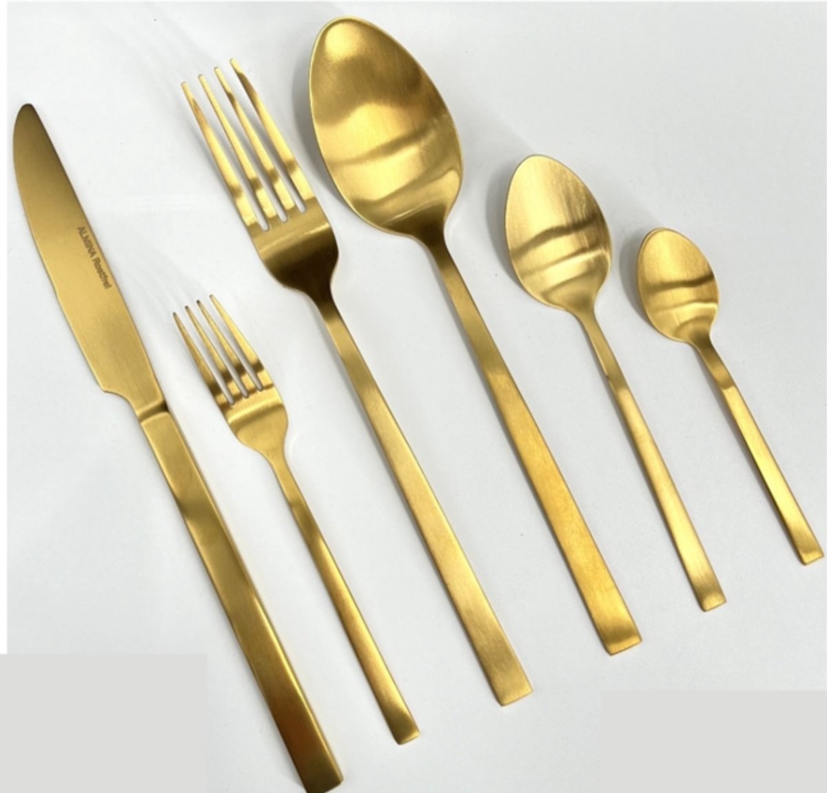 Almina Mia Bestekset – 36-delig – 6 Personen – Edelstaal – Geborsteld Goud