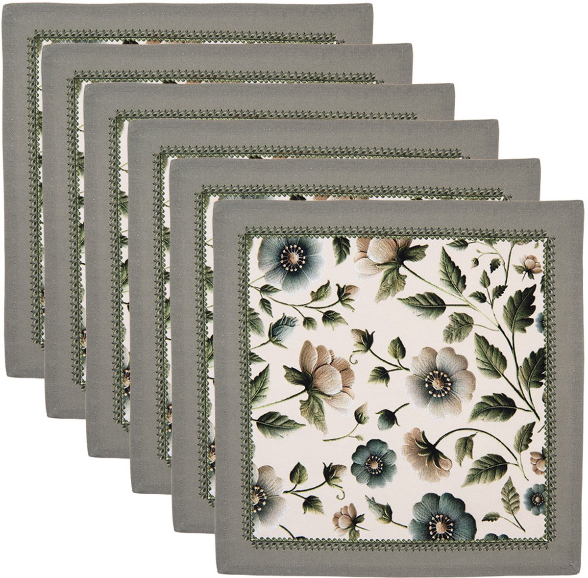 Clayre & Eef Servetten Katoen Set van 6 40x40 cm Beige Katoen