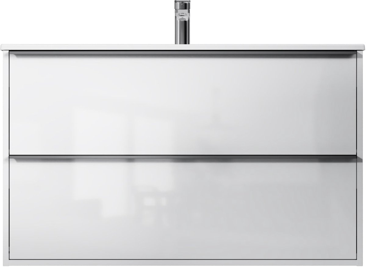 AM.PM Flash - Badkamermeubel met wastafel - 100 cm - plat pakket - 2 lades - Wastafelonderkasten
