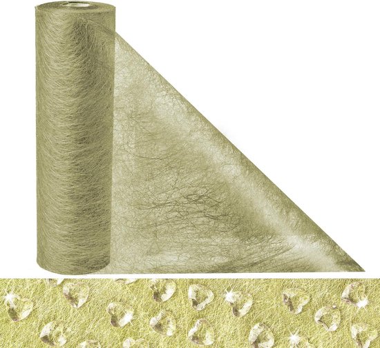 Anstore Vlies tafelband, 30 meter rol 150 decoratieve harten gratis (23cm breedte, in lichtblauw