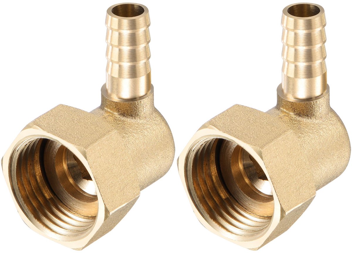 Ynkkvre – Messing Koppeling – 10 mm x G1/2 Vrouwelijk – Voor Water, Brandstof en Lucht – Koperen Koppelingen – Set van 2
