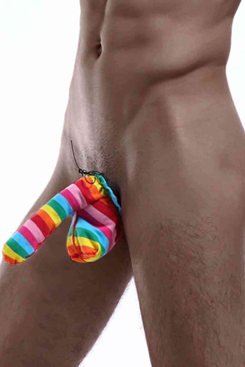 Heren String Regenboog Strepen - Mannen Pouch Underwear Gekleurd - Pride String voor Mannen - Elastische Heren Ondergoed - One Size - Feest Lingerie - La Nuita