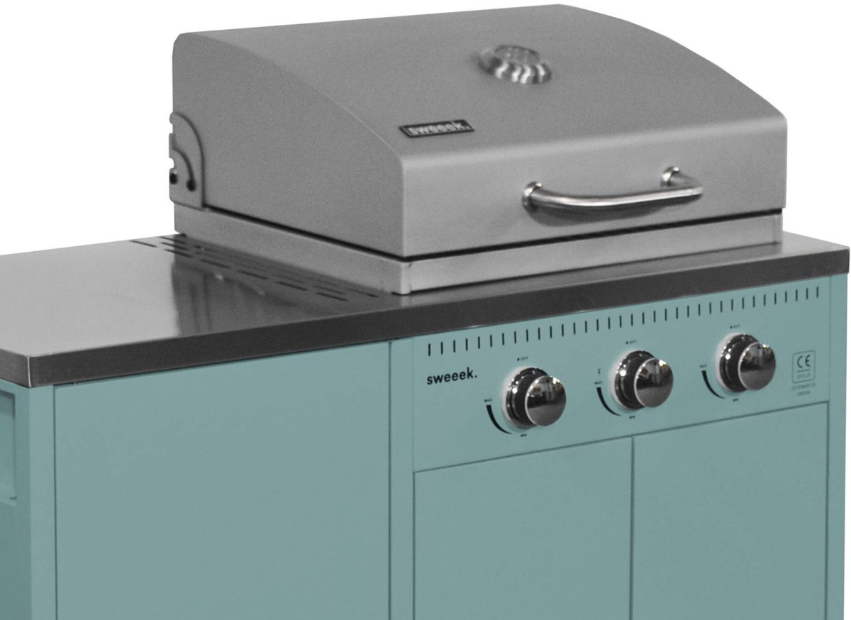 sweeek - Gasbarbecue met 3 branders, 3 deuren en 2 opbergruimtes 100 x 58,5 x 138,5cm - naxos