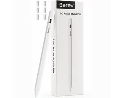 Barev® 2-in-1 Universele Stylus Pen voor Android en iPad – met Echte Dual Mode – voor Tablet, iPad, Android, Windows & Smartphones – Wit