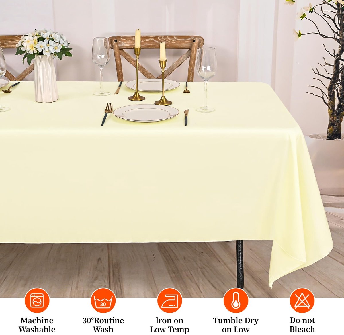 Unyqoos® Set van vier beige waterdichte tafelkleden voor diverse gelegenheden