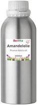 Amandelolie 1000ml - Puur, Koudgeperst, Onbewerkt en Hexaanvrij - Liter Zoete Amandel Olie voor Huid en Haren - Aluminium Literfles