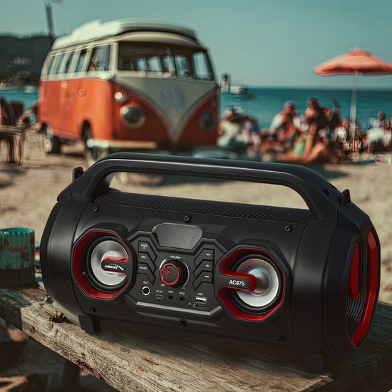 Audiocore AC875 Bazooka Draagbare Bluetooth-luidspreker Boombox 30W (20W + 5Wx2) IPX4 Spatwaterdicht / Radio / microSD / Aux-In / USB / Verlichting / Microfoonpoort / Afstandsbediening van Audi — afbeelding 2