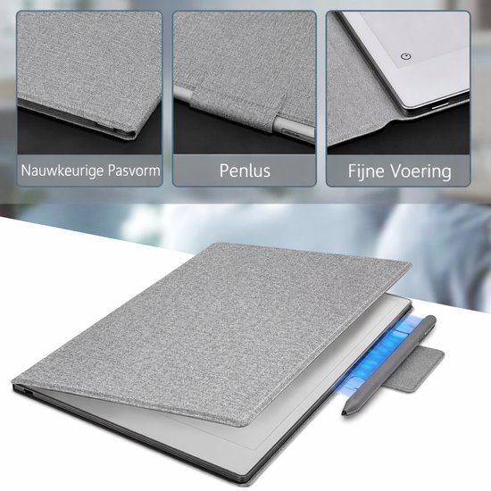 Remarkable Paper Pro hoes - Geschikt voor Remarkable Paper Pro 11.8" (2024) - Origineel Ontwerp - Lichtgewicht Ultradunne Magnetische hoes - Automatische slaap-/waakfunctie - Hoogwaardige waterdichte PU leer - (Niet voor Remarkable 2) -Grijs van Remarkable. — afbeelding 3