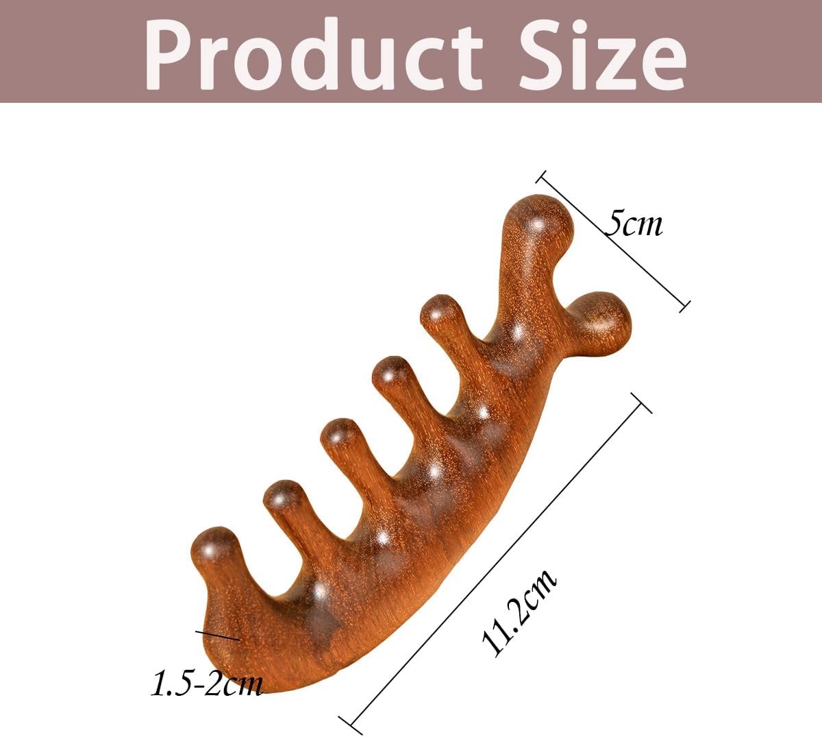 Houten Hoofdmassage Kam voor Gezicht, Nek en Lichaam - Gua Sha en Scraping Tool