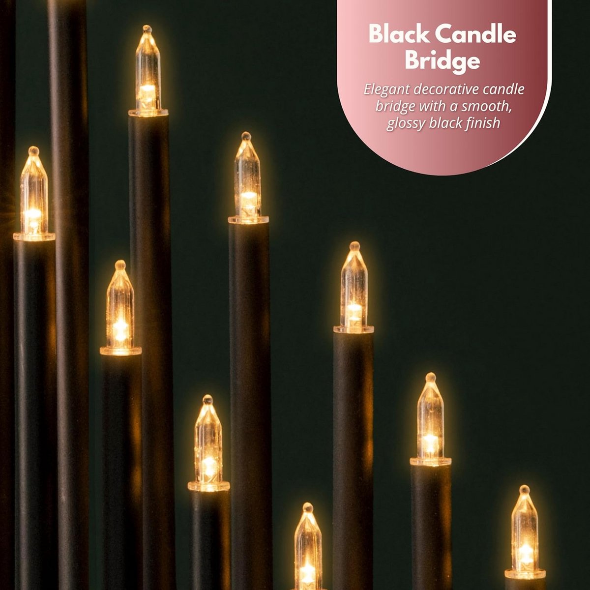 Kerstdecoratie Kaarsbrug met 33 Warm Witte LED Kaarsen voor Raam of Tafel – foto 5
