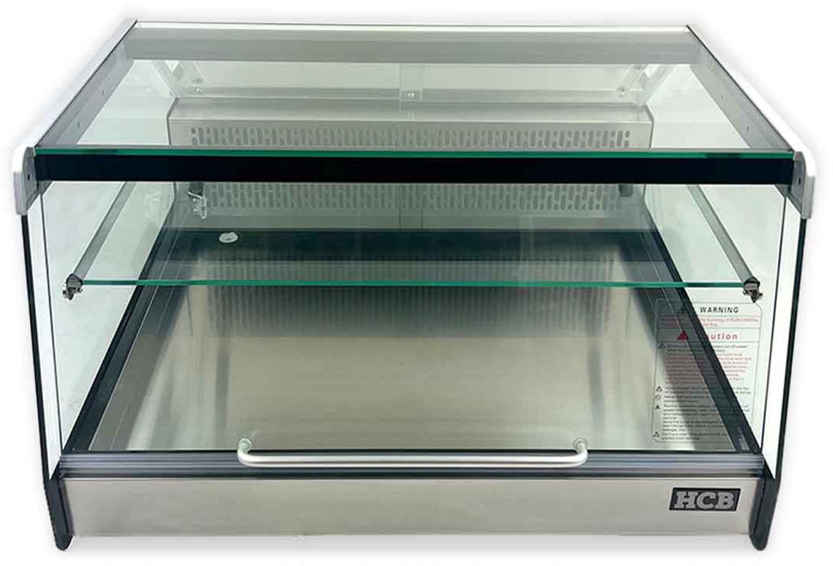 HCB® - Professionele Horeca Opzet koelvitrine - 118 liter - 230V - RVS / INOX Gebaksvitrine - 88x69x40 cm (DxBxH) - 42 kg - 3615