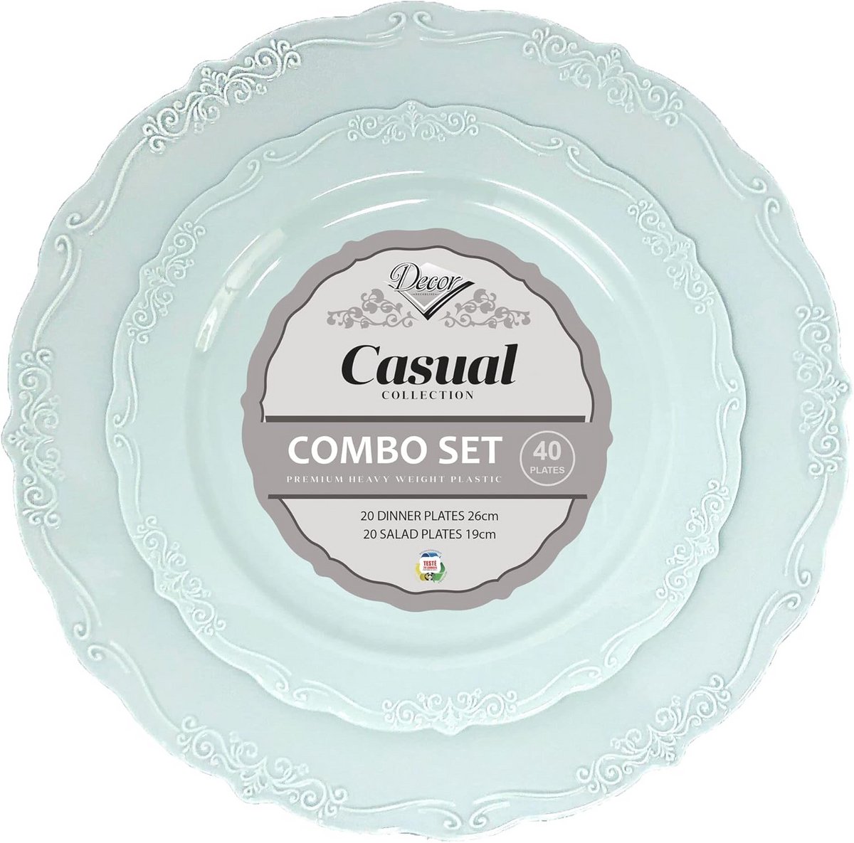 Turquoise Servies Set – 40 Delen – Elegant Herbruikbaar Borden en Bestek voor Feestjes