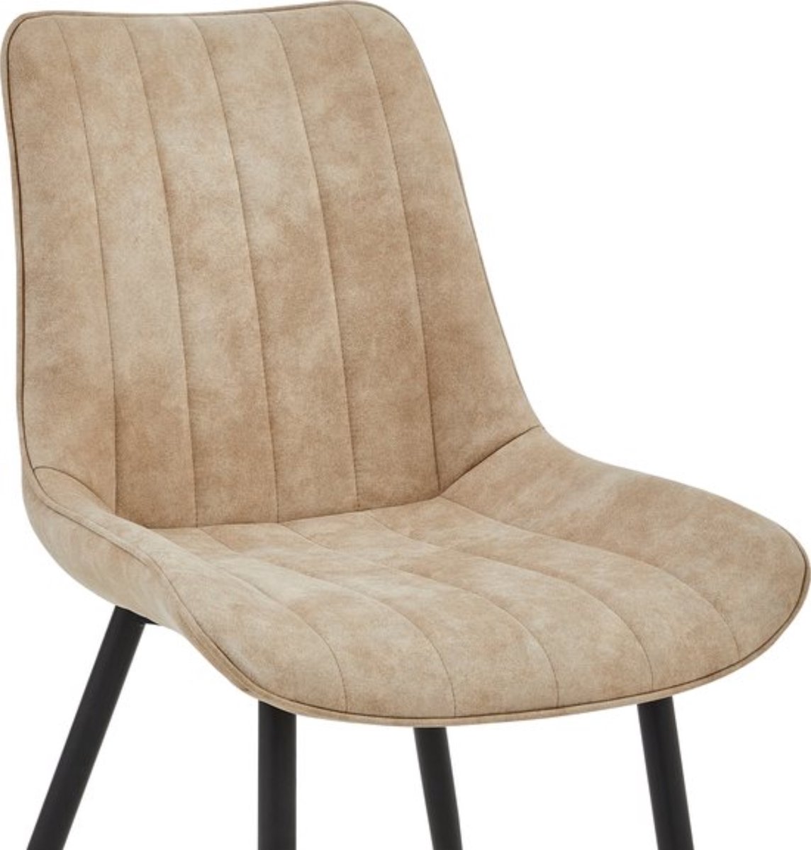 Colenis® - Verta Eetkamerstoel - Set Van 6 - Sand - Microfiber - Industrieel - Stoel – foto 2