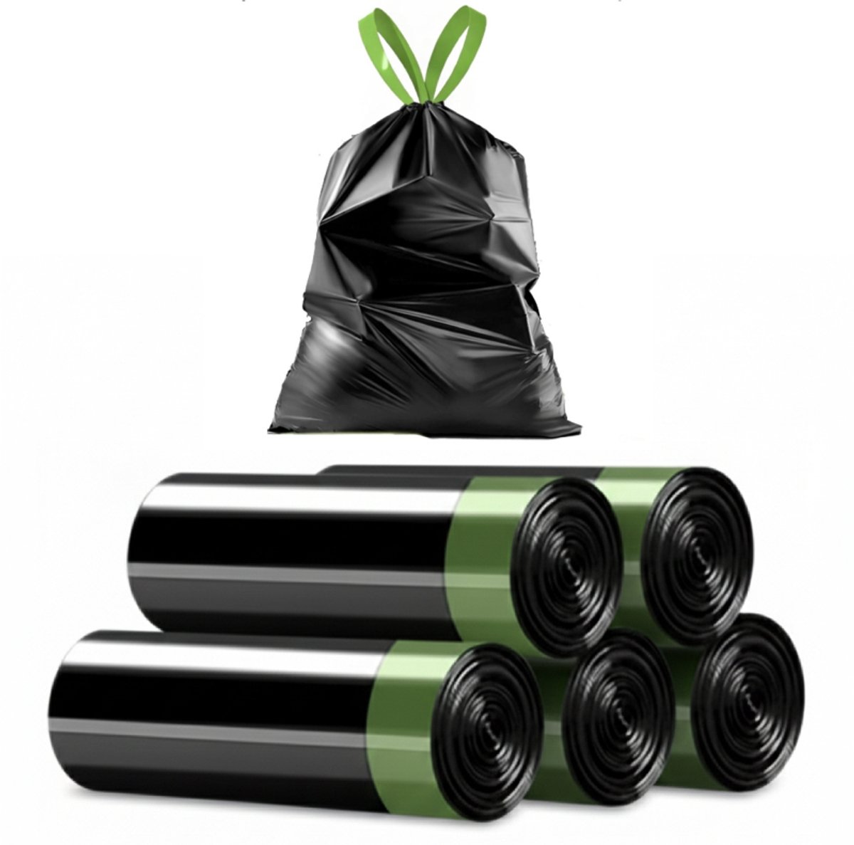 SONNENH Premium Vuilniszakken 22 Liter met Trekband - 250 Stuks (1.6KG Zware Kwaliteit) - Extra Dikke Anti-Lek Zakken - Zwart